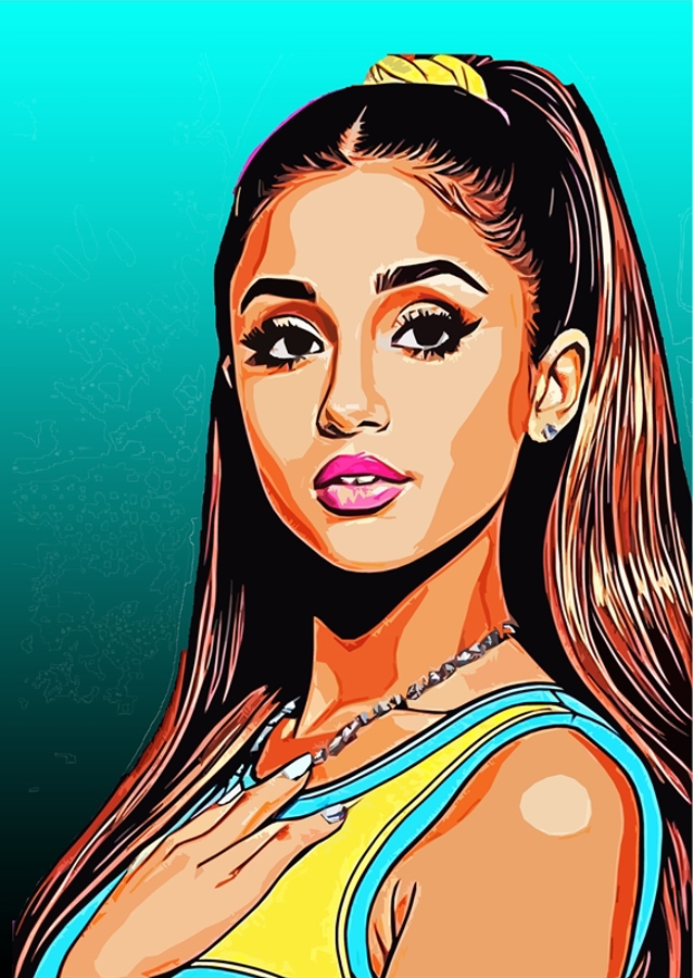 Ariana Grande retro art