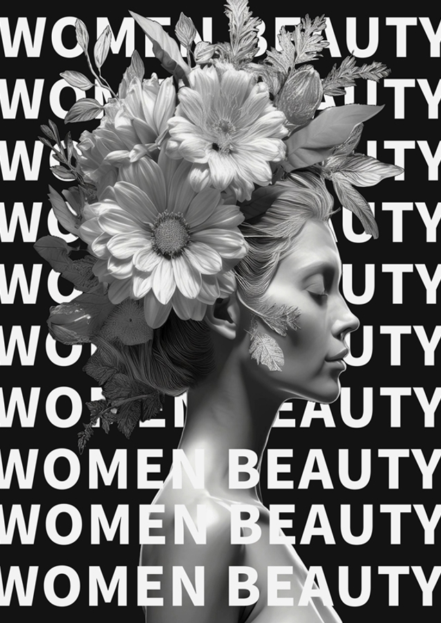 Women Beauty Portrait Flowers