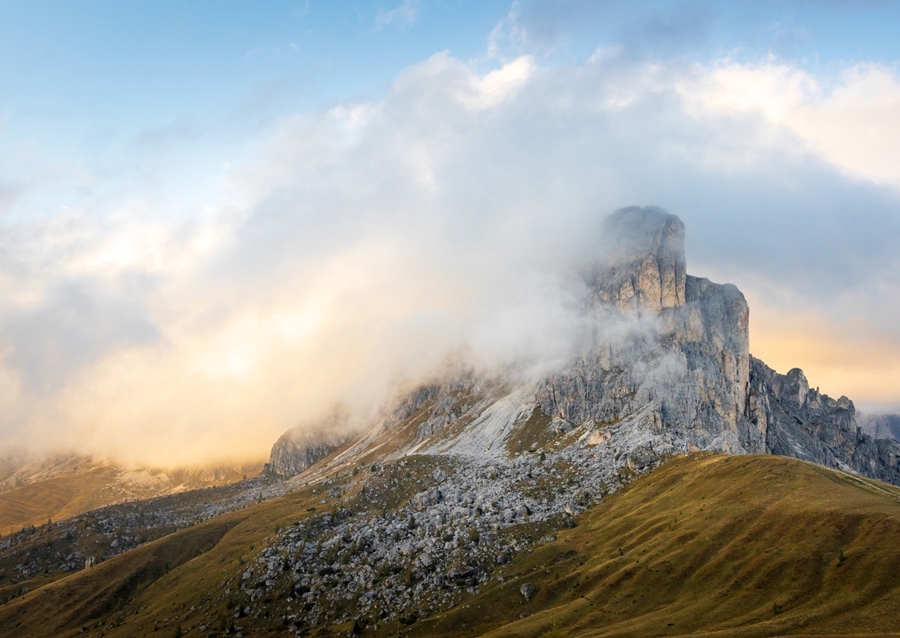 Západ slunce v Dolomitech