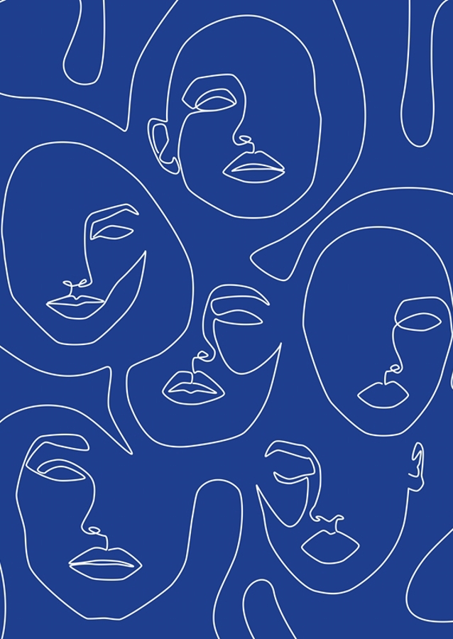 Faces In Blue