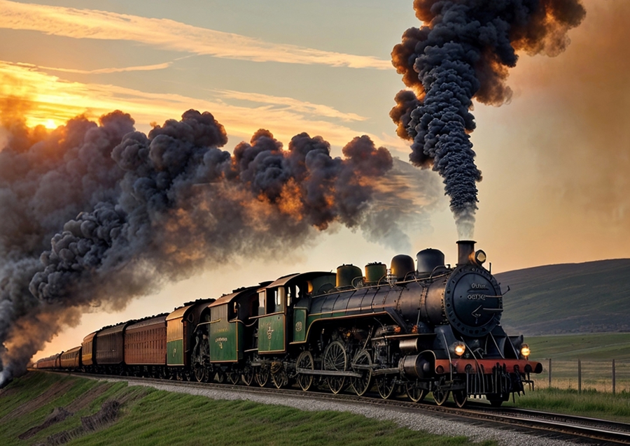 Old steam locomotive-AI image