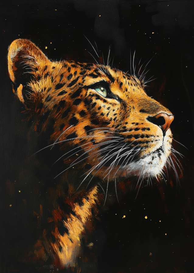 Leopard in the Night Painting