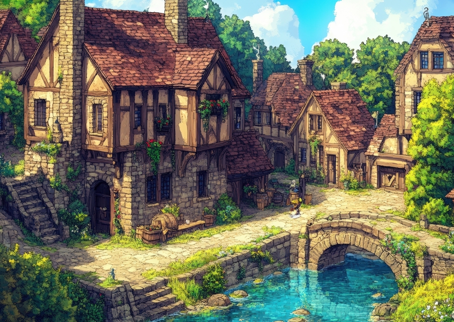 RPG Enchanted Medieval Village