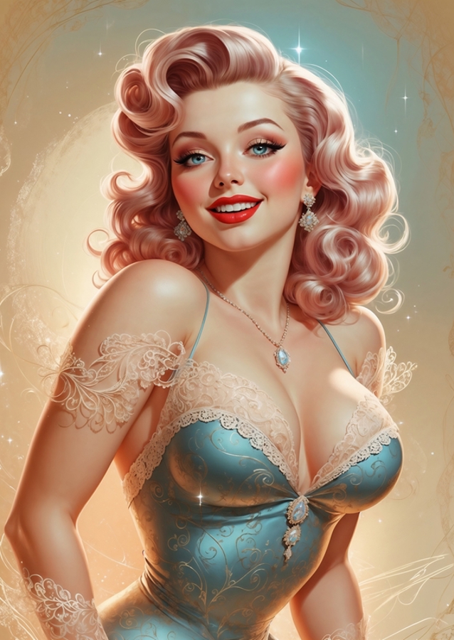 Portrait Glamour Pin-Up Blond