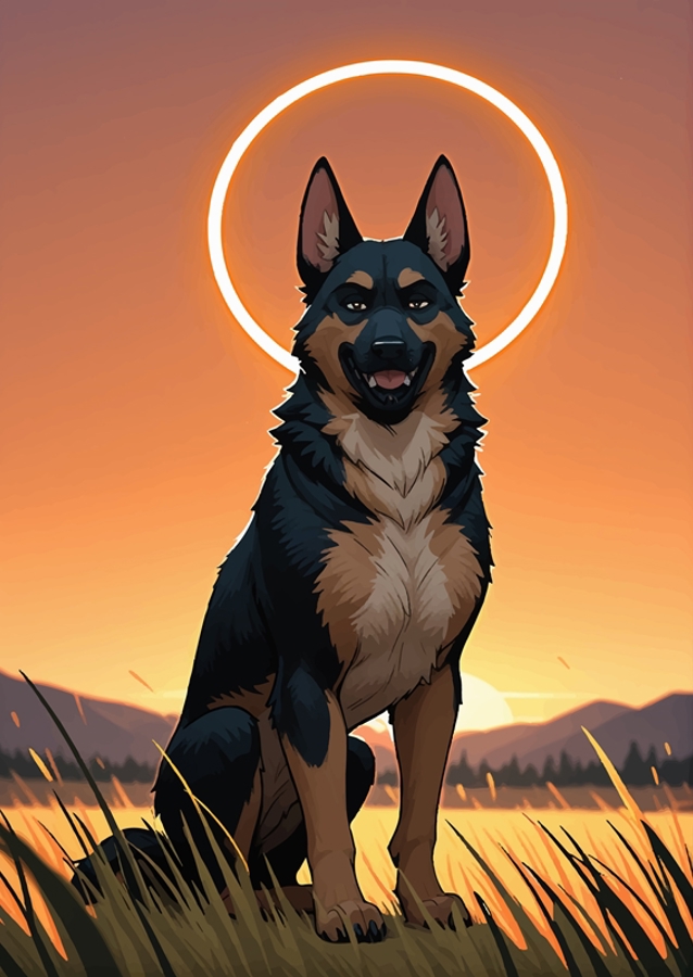 Duitse herder hond schilderen