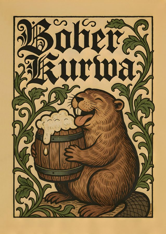 Bober Kurwa Vintage Beer Art