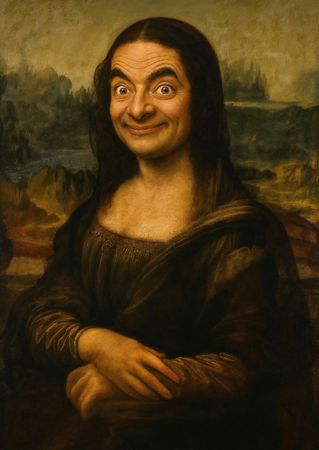 Mr. Bean as Mona Lisa Art