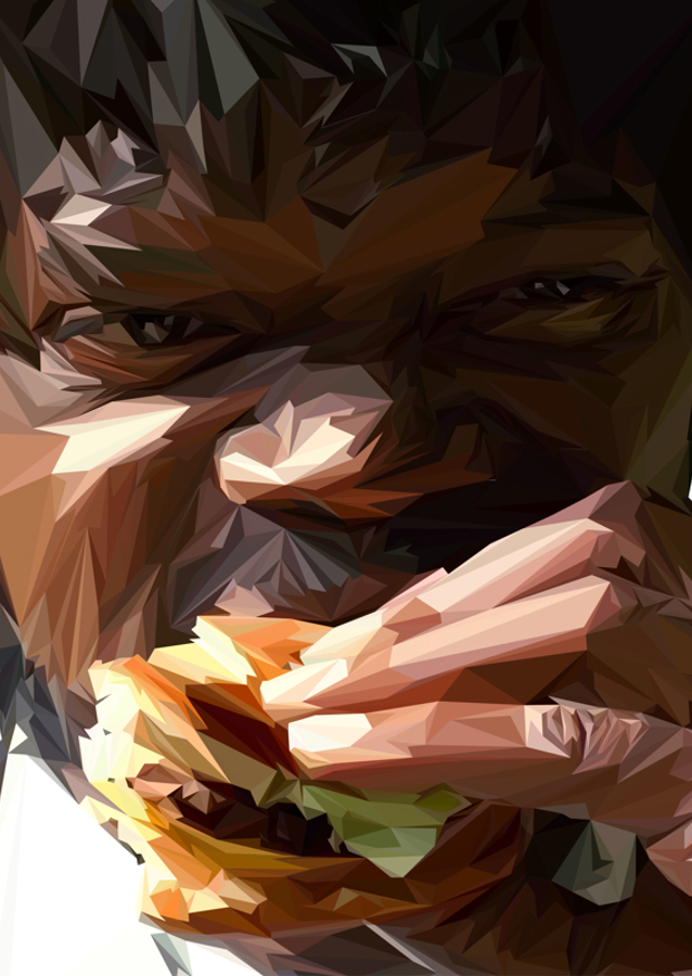 Homem comendo meme de hambúrguer