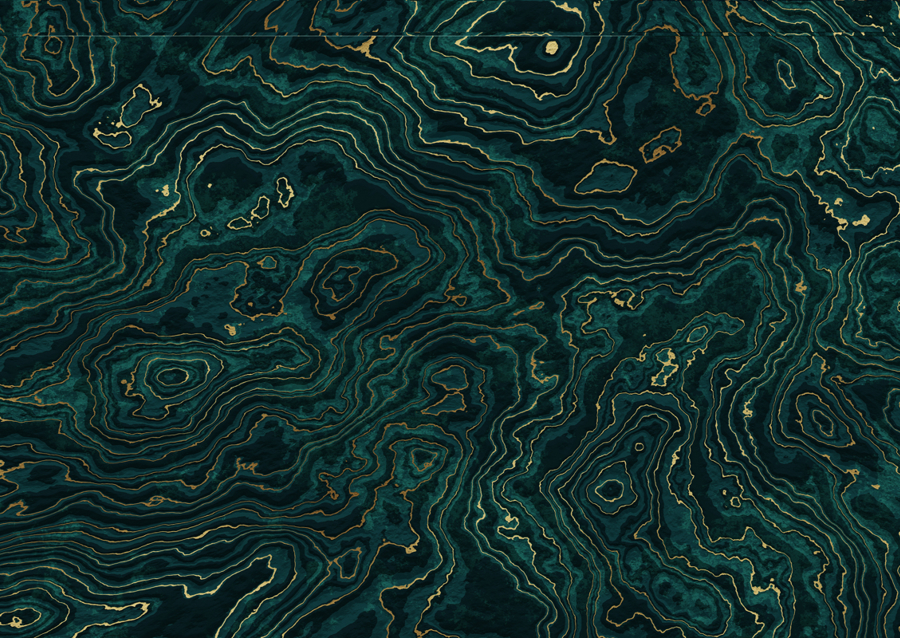 Teal and Gold Marble I