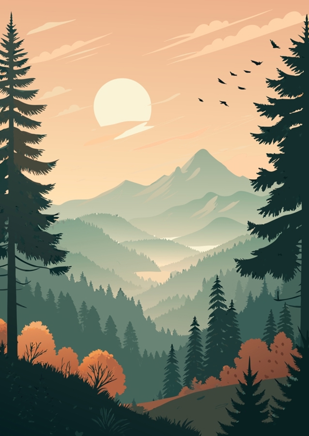 Forest by Sunset Nature