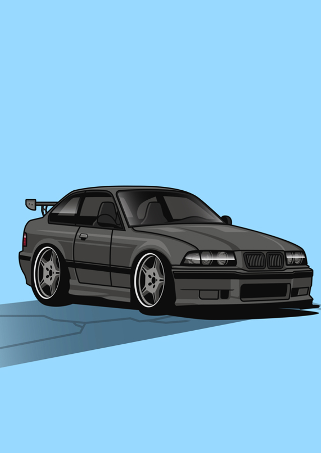 BMW E36 Cartoon