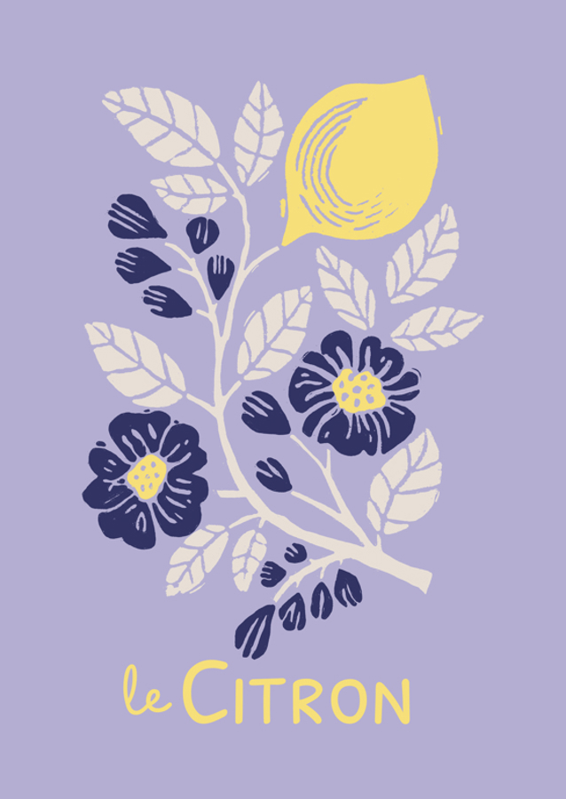 Dopamine Mid-Century Lemon Art