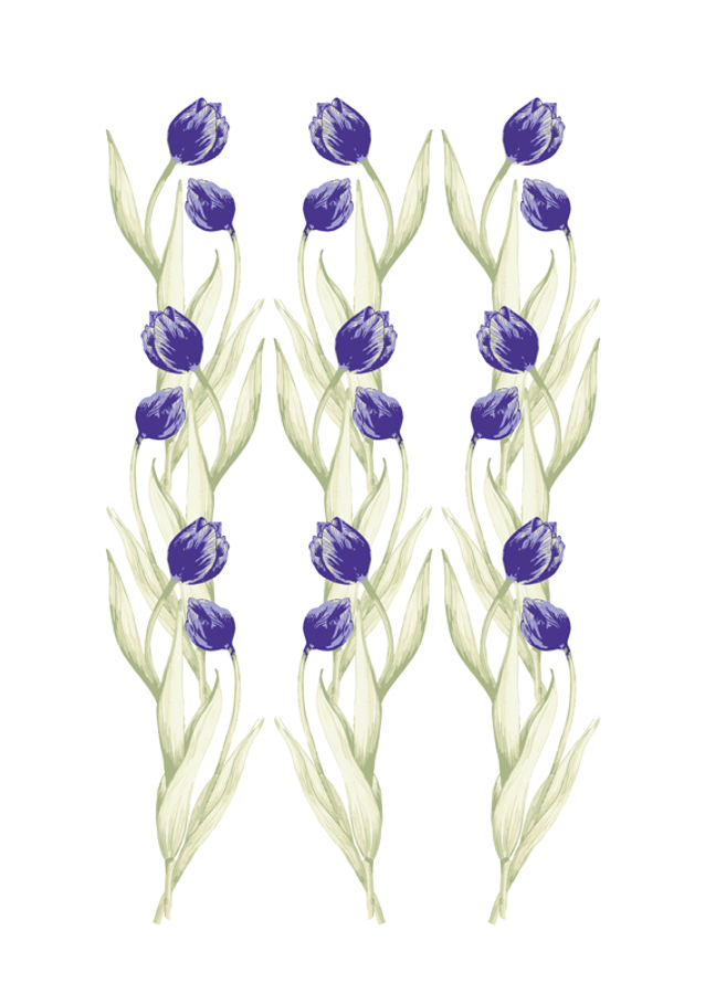 Tulips Repeating Blue