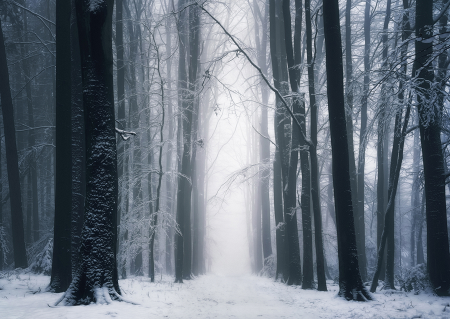 A beautiful winter forest
