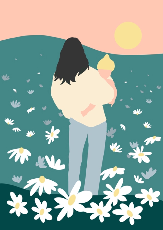 Mother & Baby Wildflower Field