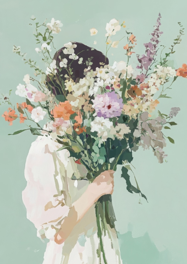 Bouquet of blue flowers