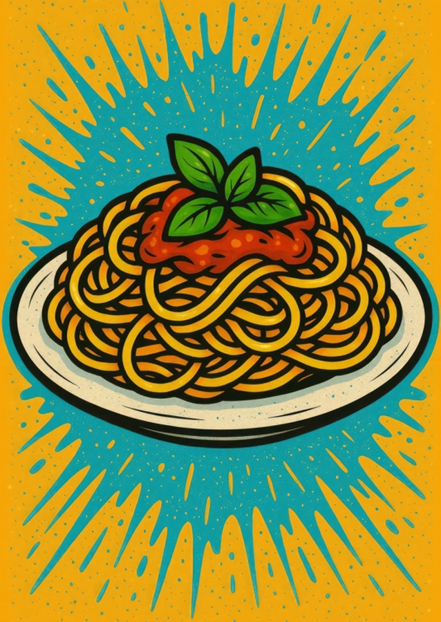 Spaghetti Pasta Napoli Pop Art