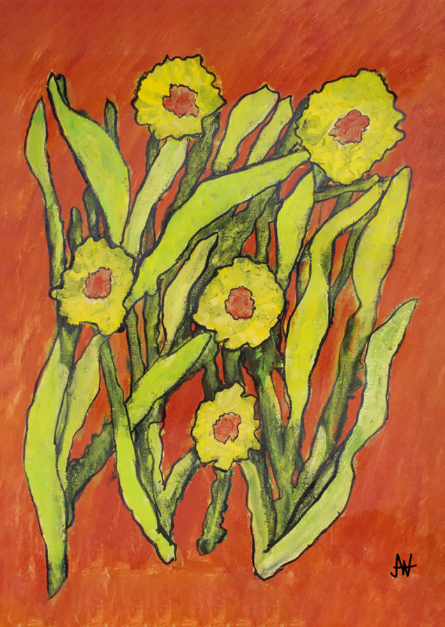 Flowers in passionate dance