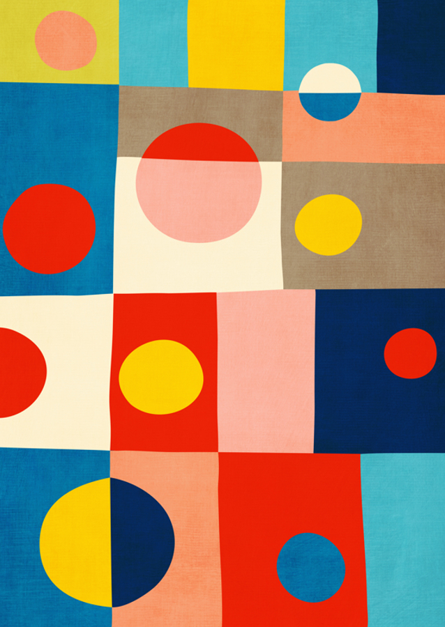 Bright Colorful Circles Art