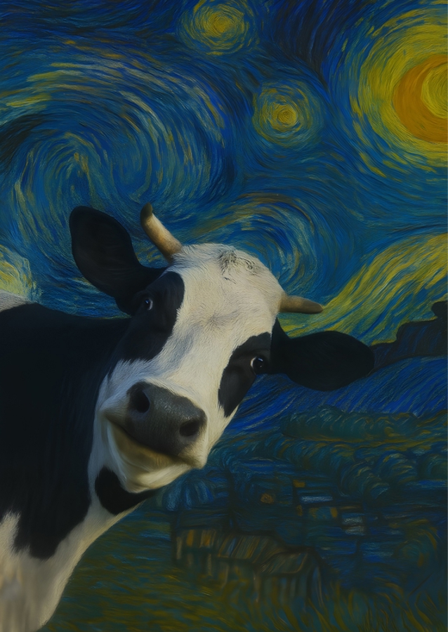 cow X starry night