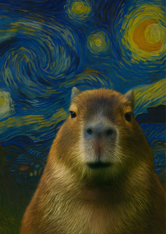 capybara X starry night
