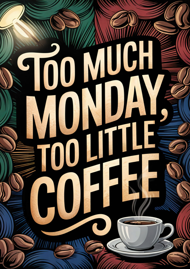 Typografický plakát na kávu