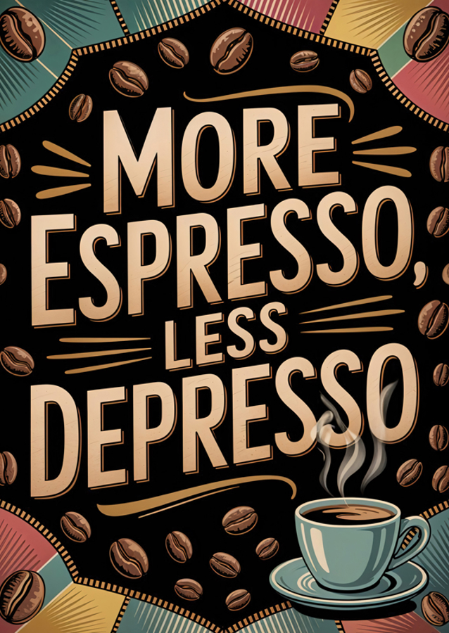 Typografische koffie poster