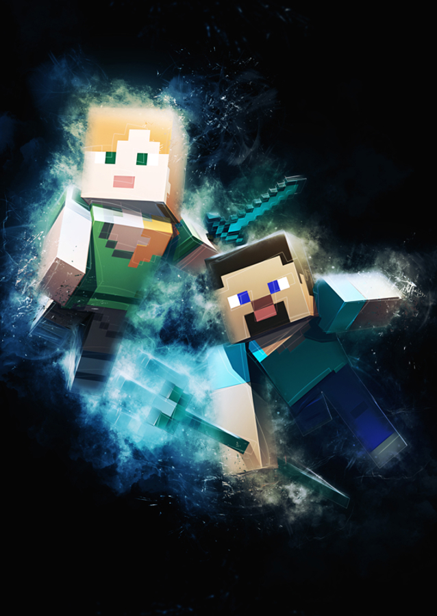 Minecraft Steve a Alex