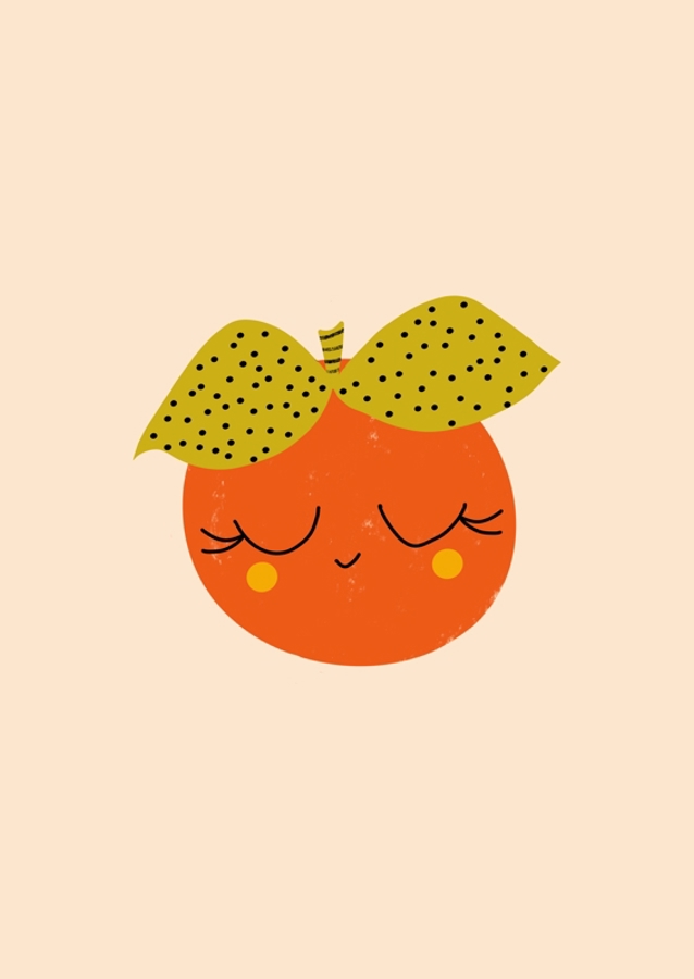 Szczęśliwe Owocowe Twarze Pomarańczowy 