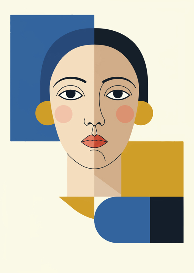 Bauhaus Woman Geometric Face