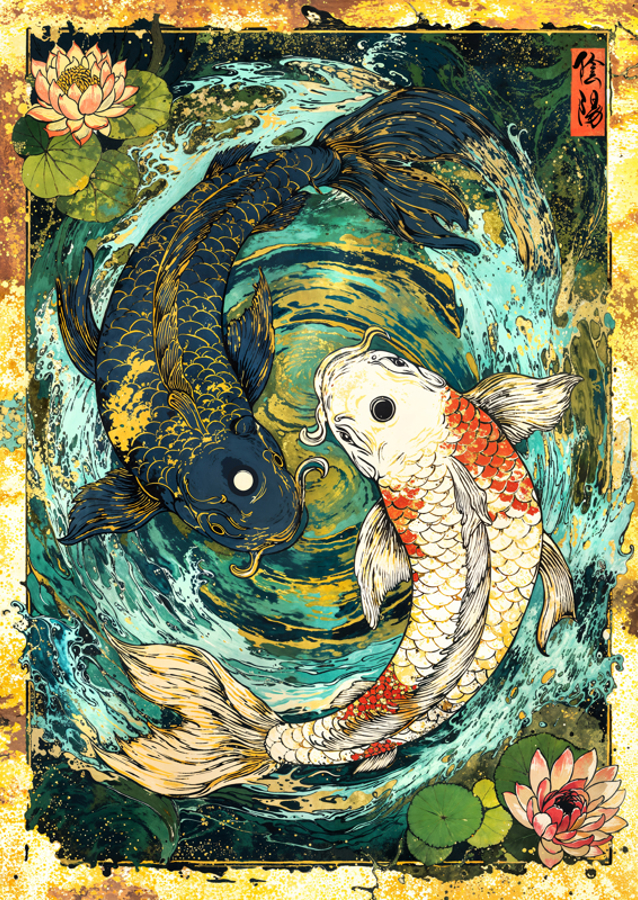Koi Fish Yin Yang Harmony