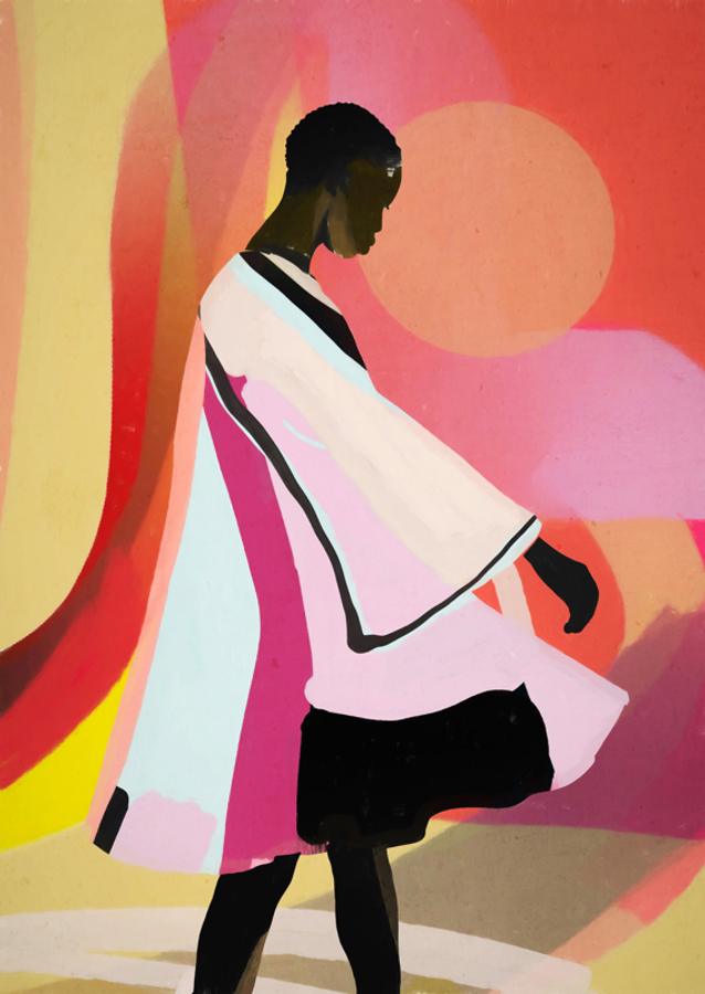 Abstract Art Sunset Girl