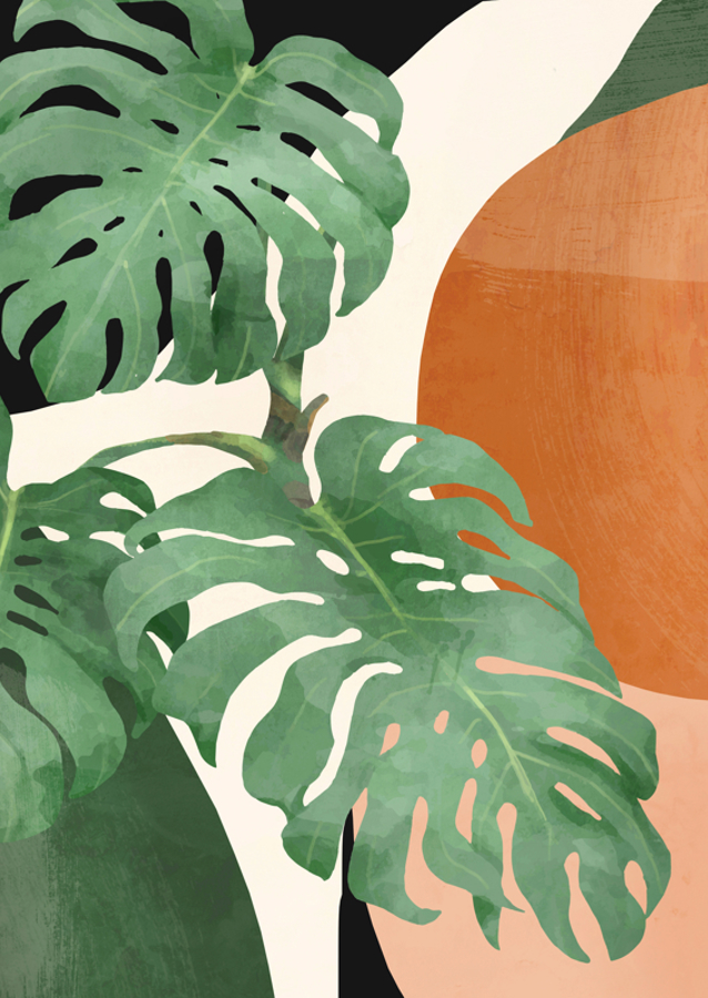 Tropical Leaves  Abstract Art