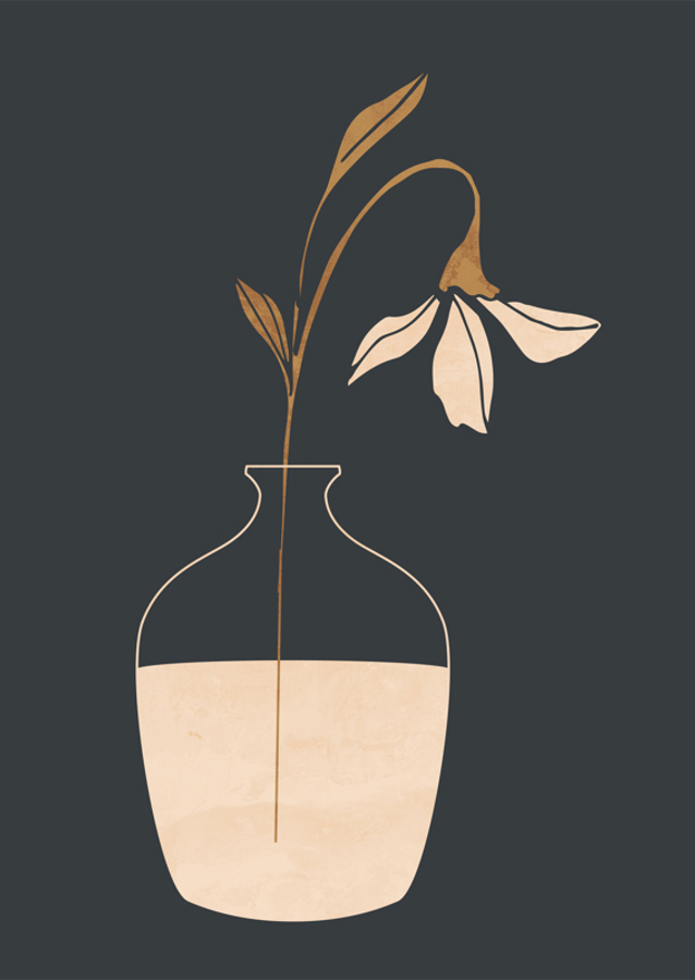 Minimal Abstract Art Vase Flower
