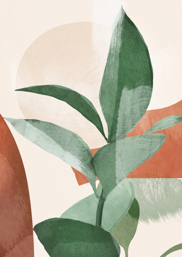 Moderní abstraktní umělecká rostlina