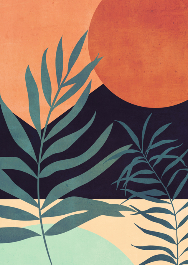 Abstract Art Tropical Leaves