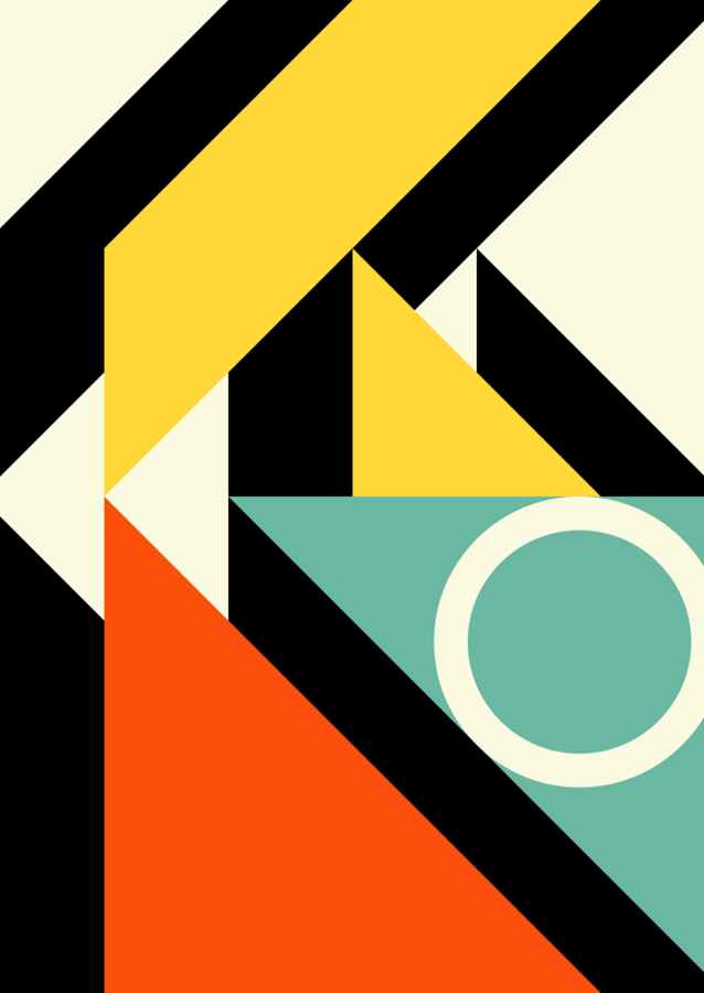Geometric Abstraction with Bold Colors and Shape