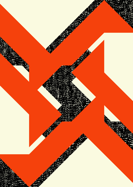 Poster: Bold Orange and Black Shapes - Petr Strnad