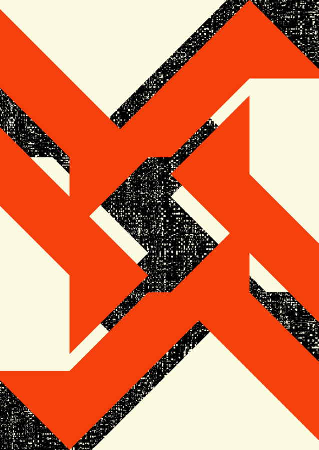 Bold Orange and Black Shapes