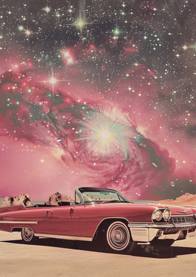 Pink Car in Space