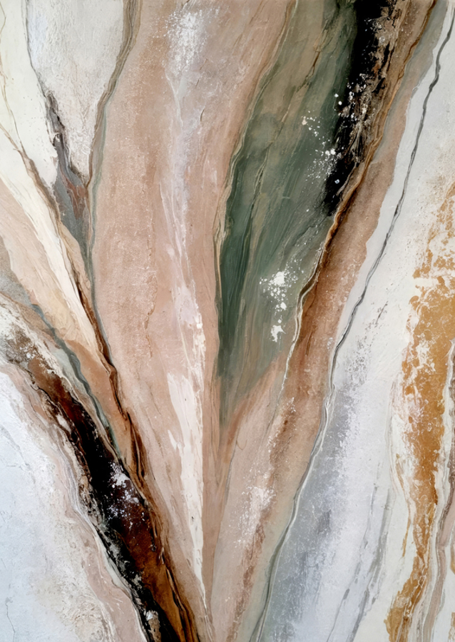 Flowing Patterns In Earth Tones And Green Hues