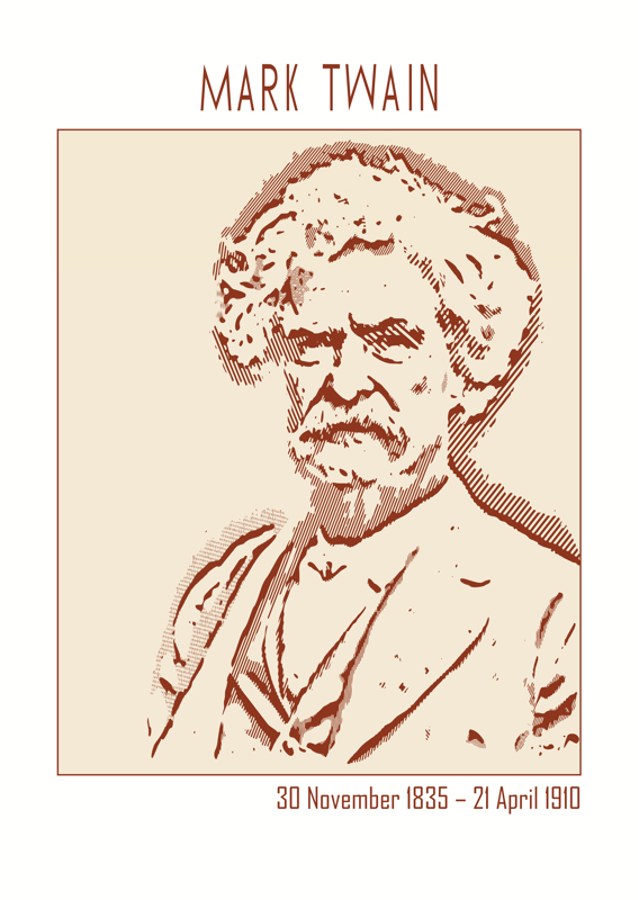 Line Art Minimalist – Mark Twain