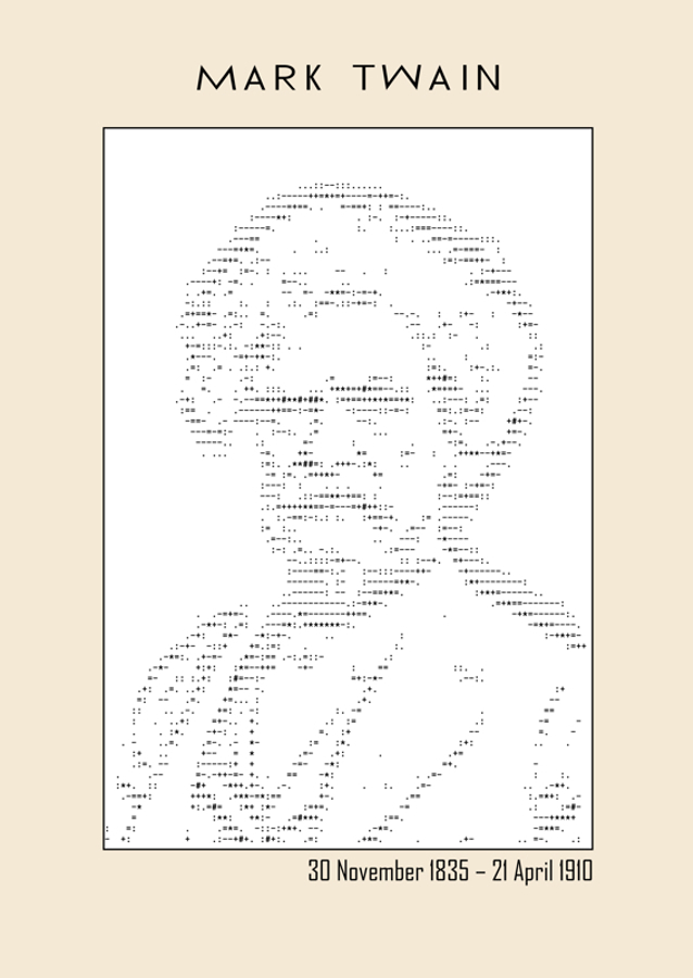 Ascii Art Minimalist – Mark Twain – Ascii Art