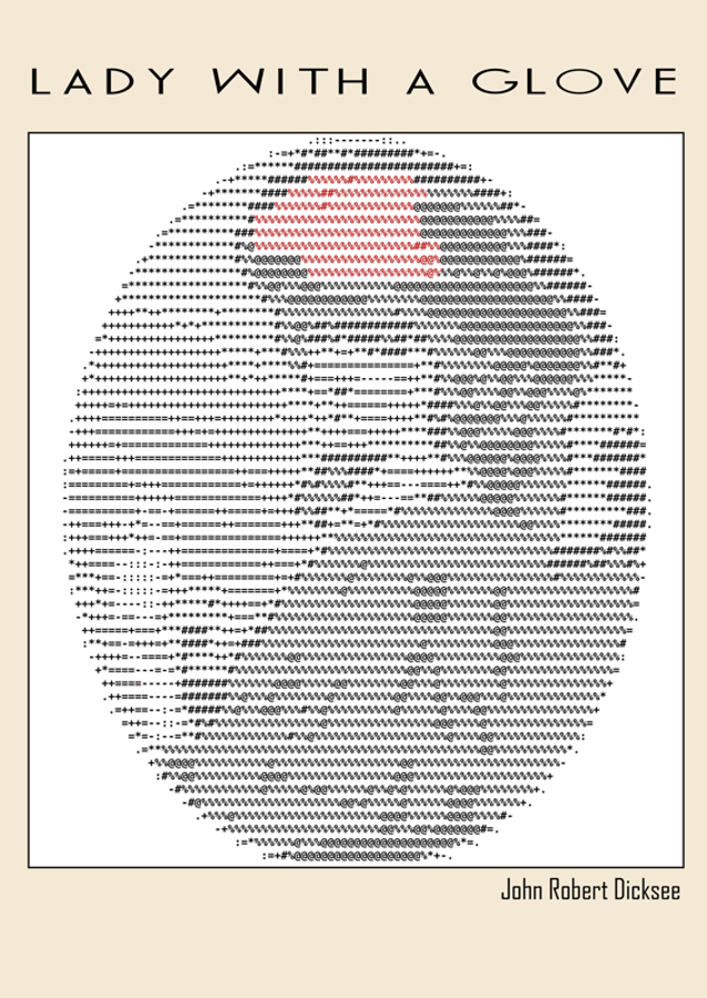 Ascii Art Minimalist – Lady With a Glove – John Robert Dicksee – Classic Painting