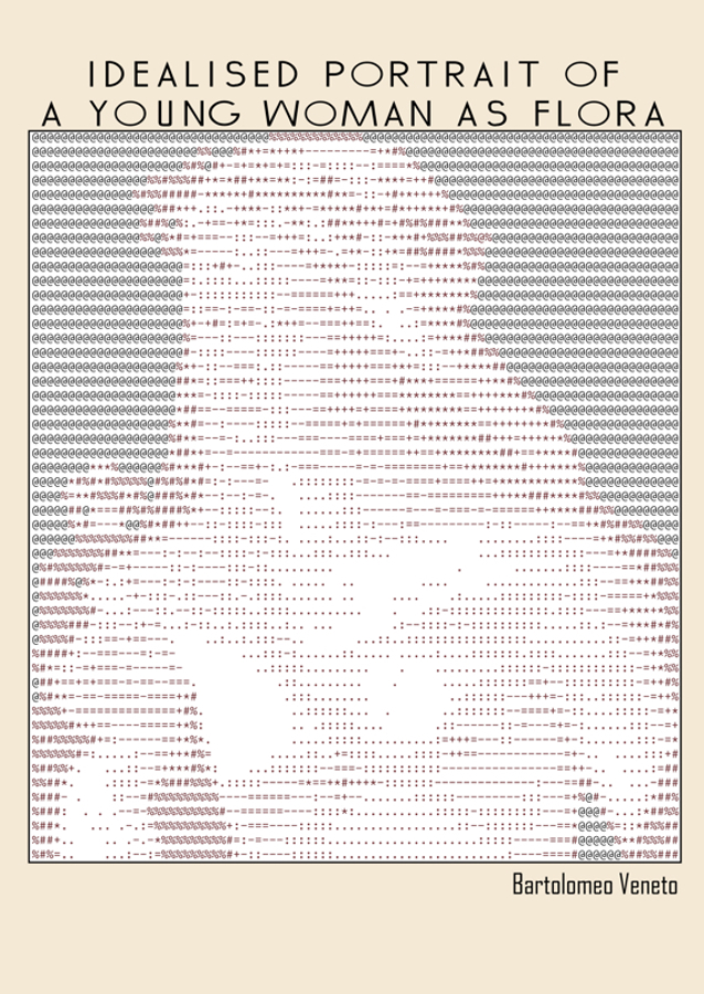 Ascii Art Minimalist – Idealised Portrait of a Young Woman As Flora   Bartolomeo Veneto