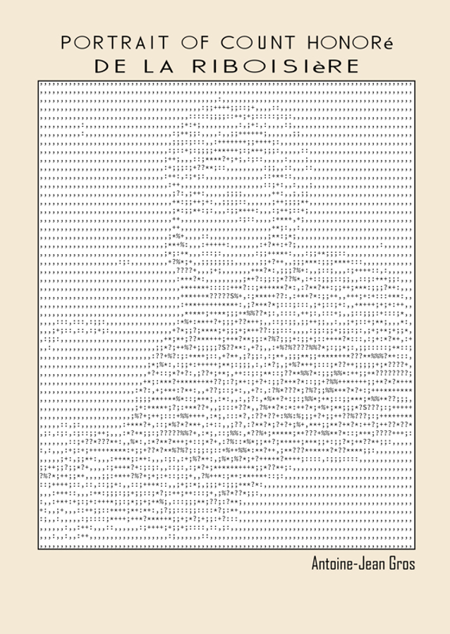 Ascii Art Minimalist – Portrait of Count Honoré De La Riboisière   Antoine Jean Gros