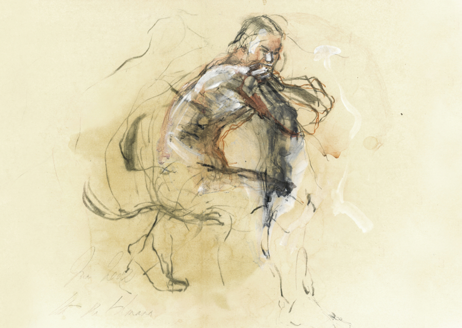 Nude Figure in a Dynamic Pose