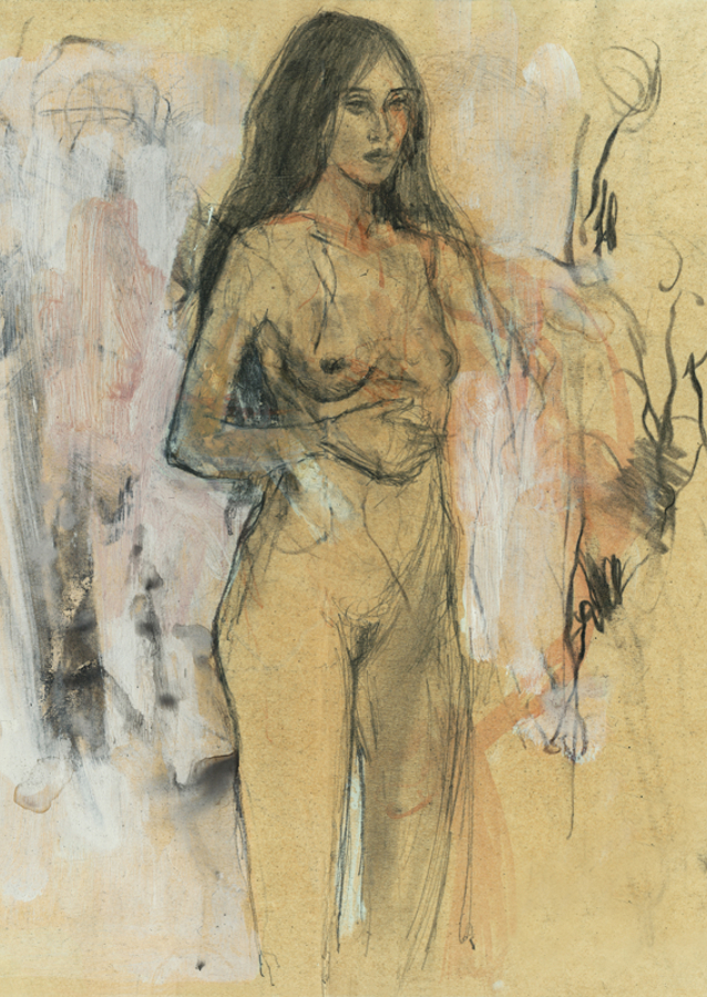 Sketch of a standing Nude Woman
