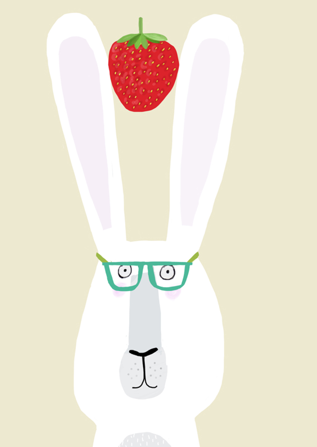 Funny Rabbit with Strawberry