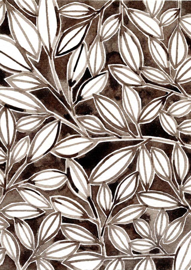 Black &amp; White Leaves